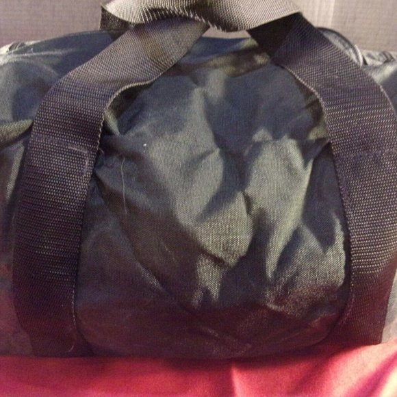VINTAGE CAMP INN BLACK CABVAS LARGE DUFFLE BAG W/ HAND STRAPS SI1042 - Picture 9 of 12